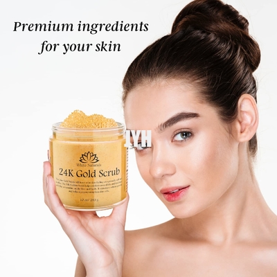 250g Vegan 24k গোল্ড স্ক্রাব ক্রিম ময়েশ্চারাইজিং এবং এক্সফোলিয়েটিং বডি